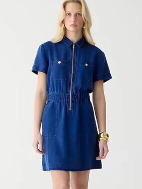 J. Crew Zip-front denim dress